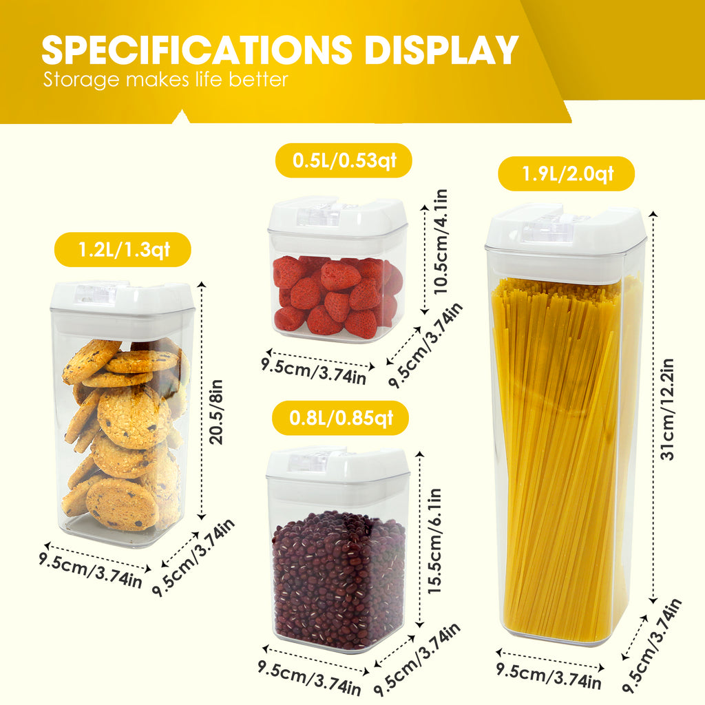 ByteStar Airtight Food Storage Containers Set—BPA-Free Stackable Kitchen Organizer